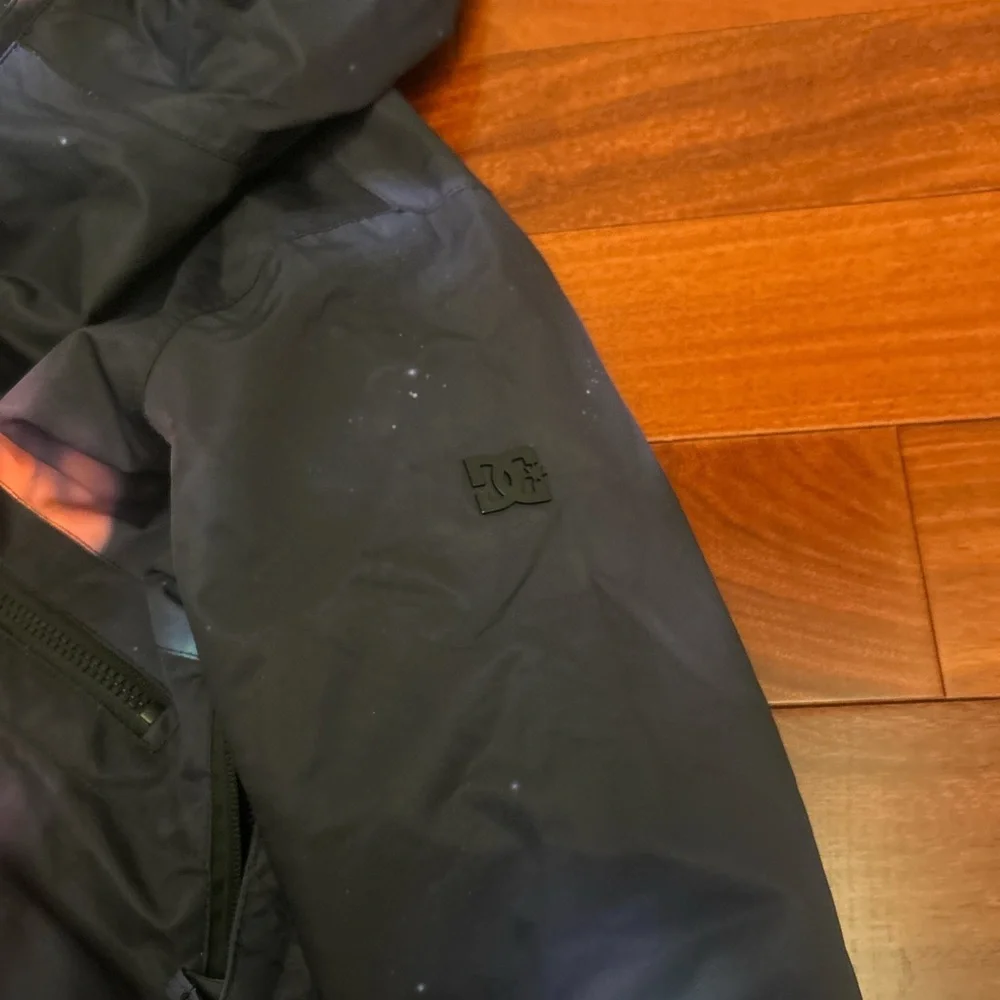 DC Girls Black Ski Jacket with Pink & Blue Tie-Dye Accents - Picture 3 of 5